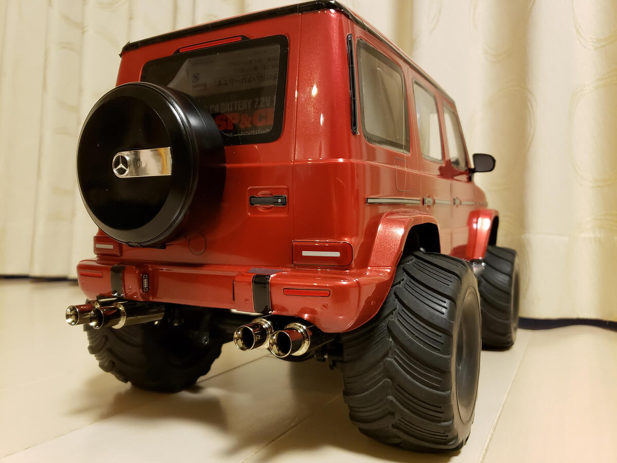 1/10 RC メルセデスベンツ G500を赤くする(10)４本出しマフラー編