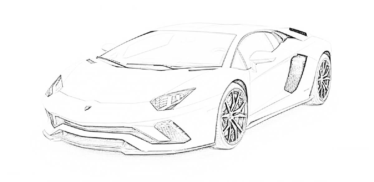 ランボルギーニ アヴェンタドールS 車の塗り絵