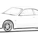 ニッサン スカイライン GT-R R33型 車の塗り絵