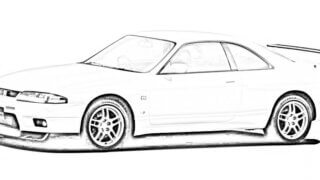 ニッサン スカイライン GT-R R33型 車の塗り絵