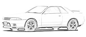 ニッサン スカイライン GT-R R32型 車の塗り絵