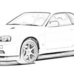 ニッサン スカイライン GT-R R34型 車の塗り絵