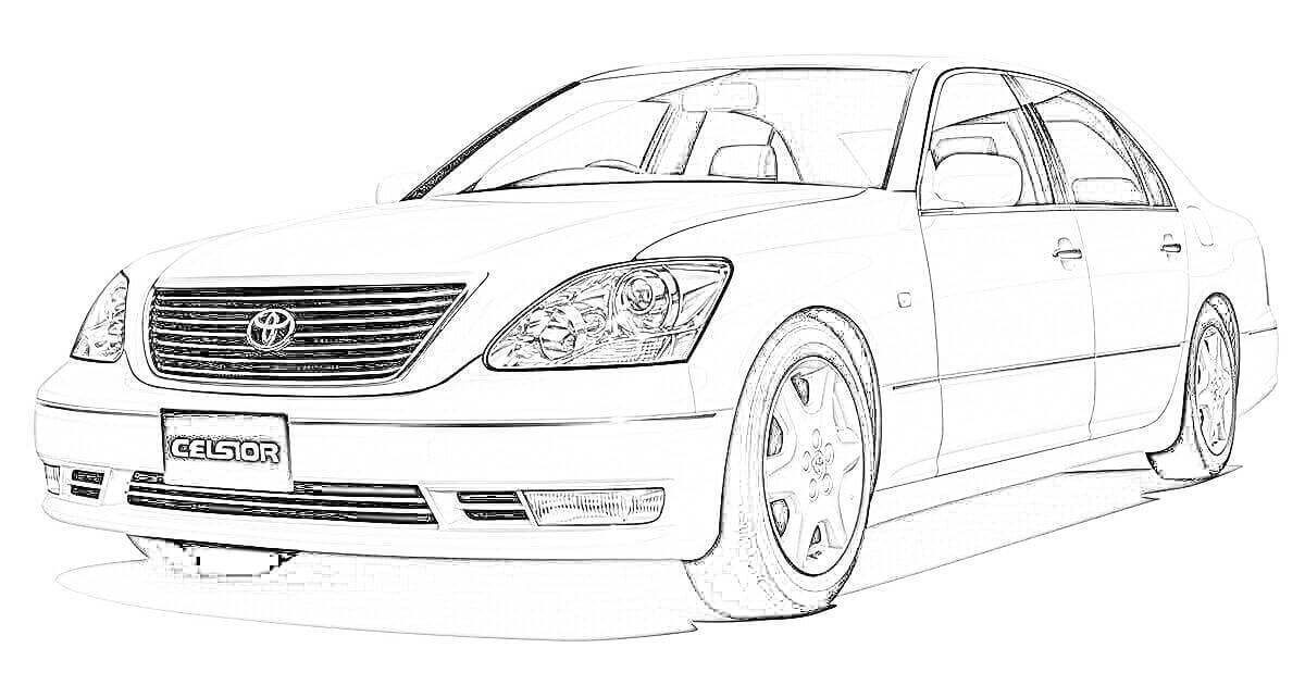 トヨタ セルシオ 30後期型 車の塗り絵