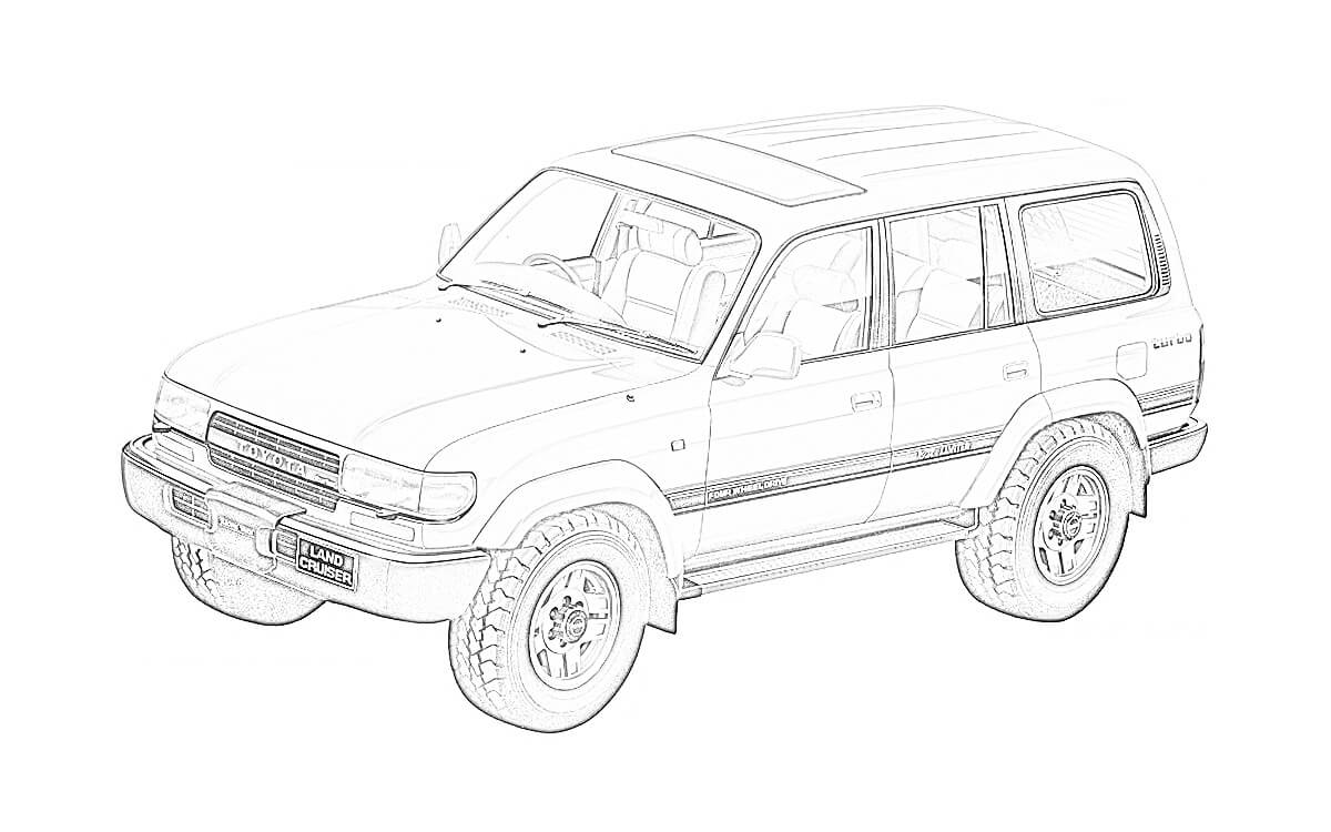 トヨタ ランドクルーザー 80型 車の塗り絵