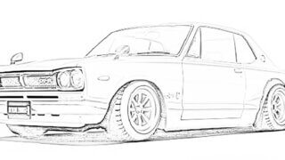 ニッサン スカイライン GT-R PGC10型 ハコスカ 車の塗り絵
