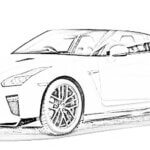 ニッサン GT-R R35型 車の塗り絵