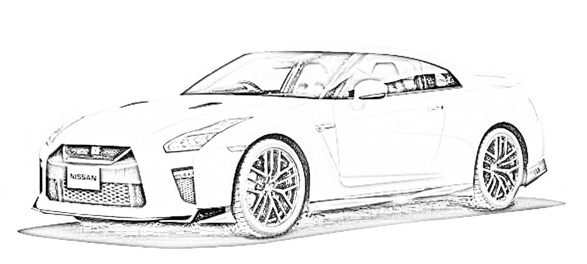ニッサン GT-R R35型 車の塗り絵