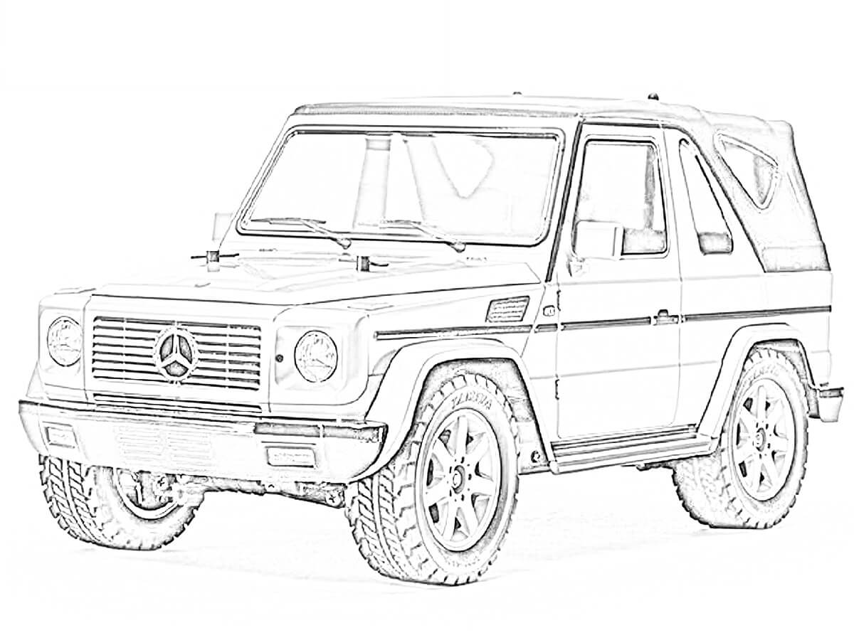 メルセデスベンツ Gクラス G320 車の塗り絵