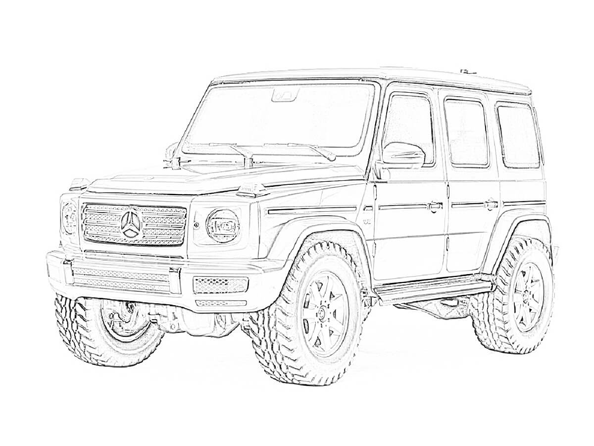 メルセデスベンツ Gクラス G500 車の塗り絵