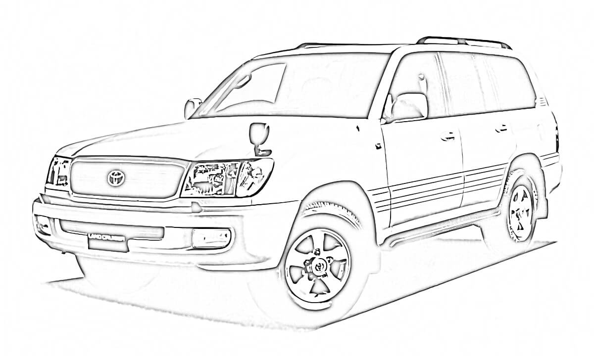 トヨタ ランドクルーザー 100型 車の塗り絵