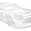 メルセデス AMG GT3 車の塗り絵