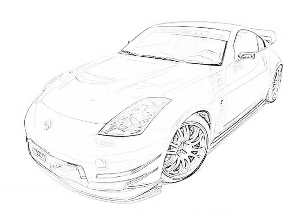 ニッサン フェアレディZ Z33型 エアロ(1) 車の塗り絵