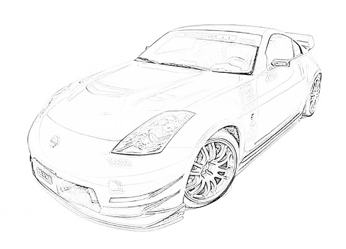 ニッサン フェアレディZ Z33型 エアロ 車の塗り絵