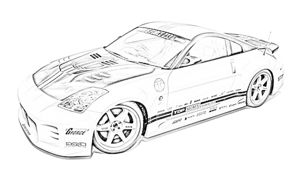 ニッサン フェアレディZ Z33型 エアロ 車の塗り絵