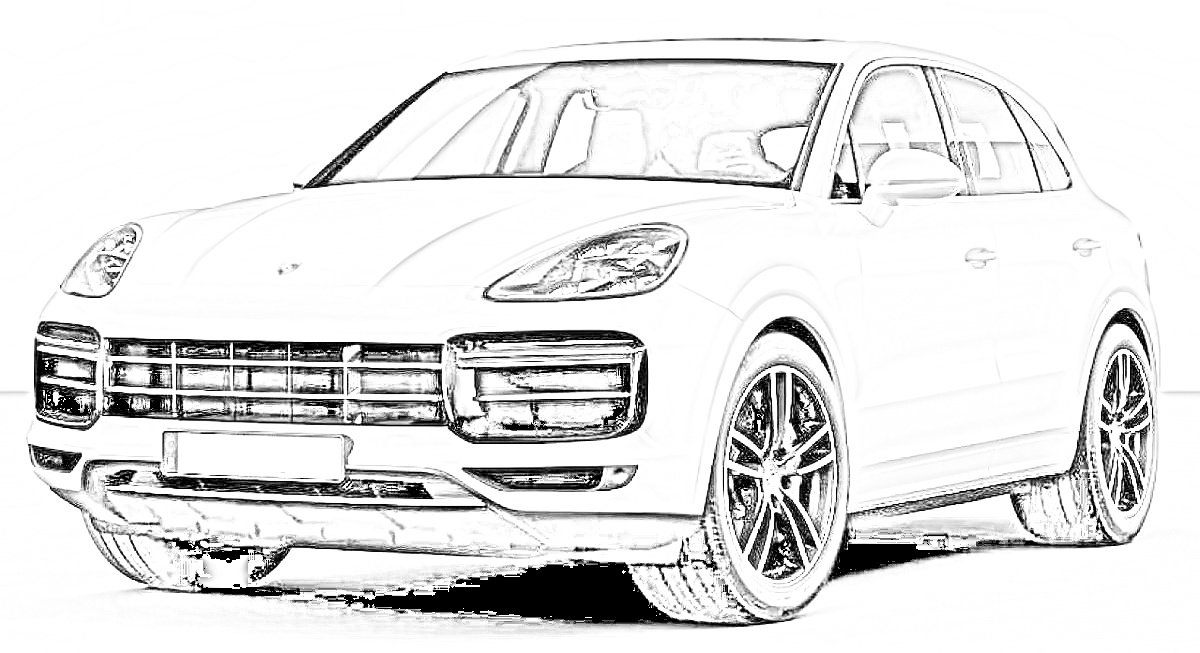 ポルシェ カイエン 車の塗り絵