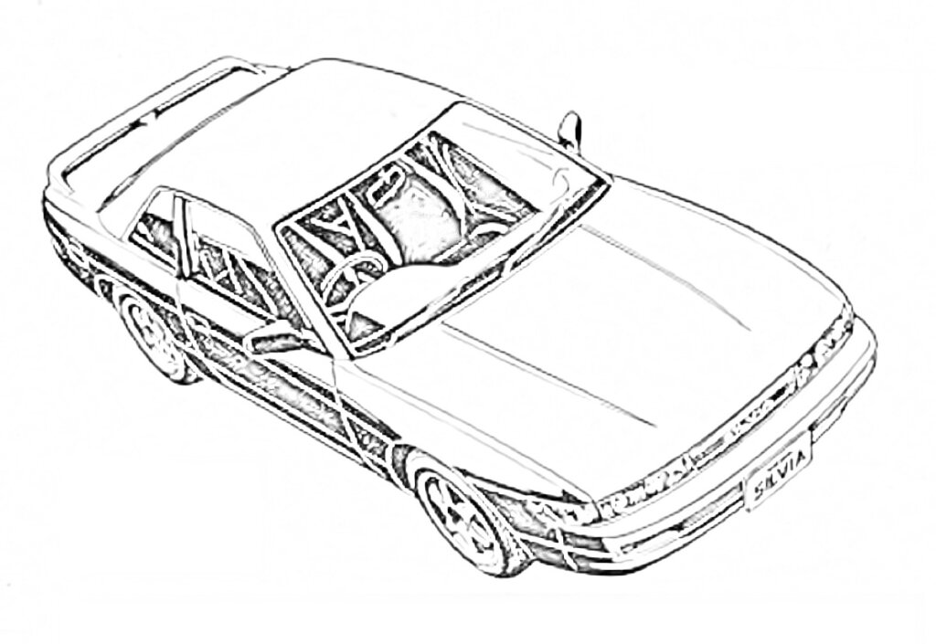 ニッサン シルビア S13型 車の塗り絵
