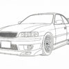 トヨタ チェイサー 100型 ツアラーV エアロ 車の塗り絵 toyota chaser tourerV